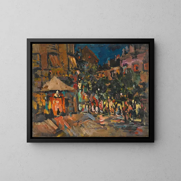 Parijs 's nachts - Konstantin Alexeïevitch Korovine — ingelijst kunstwerk aan de muur