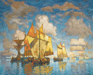 Konstantin Ivanovich Gorbatov - Fishing Boats In The Lagoon Venice.webp