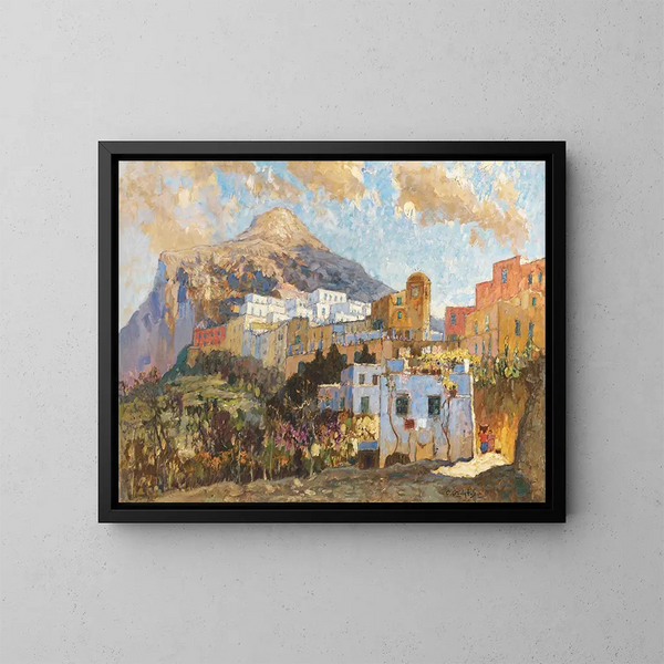 Vue de Capri - Konstantin Ivanovich Gorbatov — ingelijst kunstwerk aan de muur