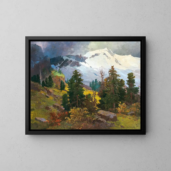 Een uitgestrekt berglandschap - Konstantin Stoitzner — ingelijst kunstwerk aan de muur