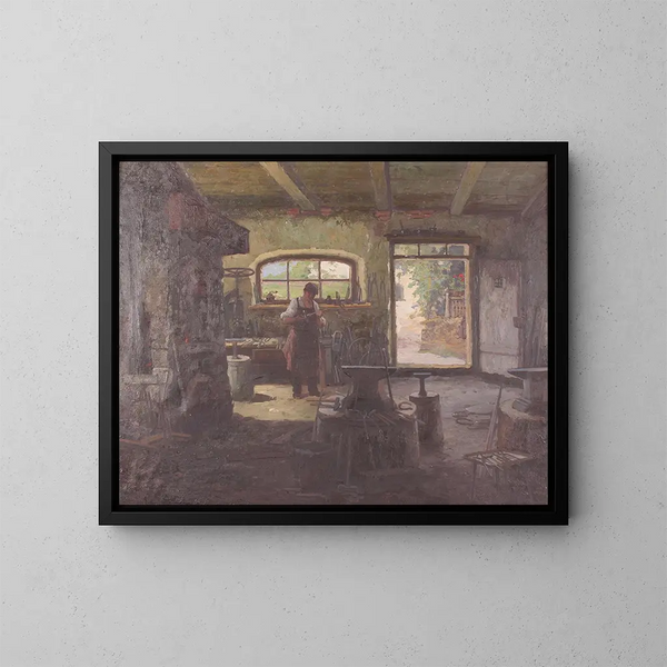 Oud smidkunstdruk - Konstantin Stoitzner — ingelijst kunstwerk aan de muur