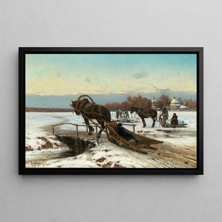 Konstantin Yakovlevich Kryzhitsky - Ice Cutting in a Warm Afternoon Light.webp