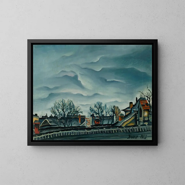 Aan de rand van de stad - Konstantin Bauer — ingelijst kunstwerk aan de muur