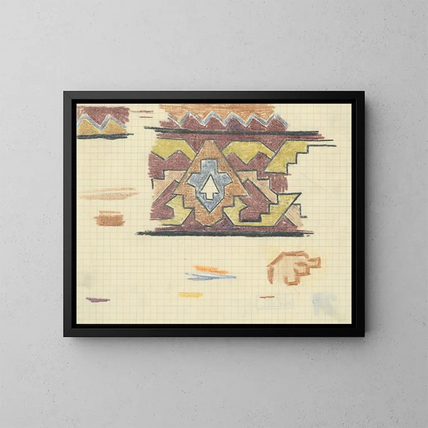 Studie van het geometrische ornament - Konstantin Bauer — ingelijst kunstwerk aan de muur