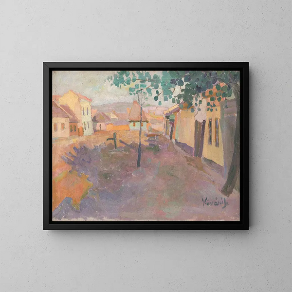 Rue courte à Košice - Konstantin Korovin — ingelijst kunstwerk aan de muur