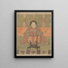 Man with Drum - Koryusai Isoda — framed artwork on a wall