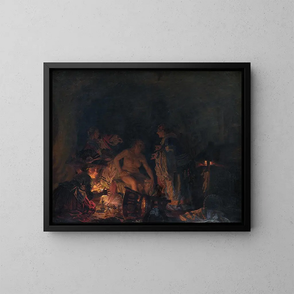 Leonora Christina onderzocht in de gevangenis - Kristian Zahrtmann — ingelijst kunstwerk aan de muur