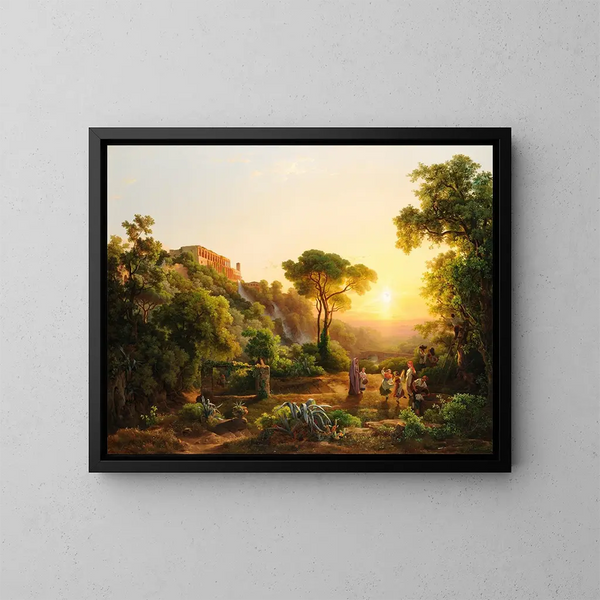 Landschap in Tivoli met een wijngaardscene - Károly Markó — ingelijst kunstwerk aan de muur