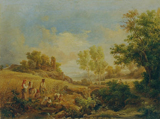 Kroly Mark - Landschaft mit Heuernte.webp