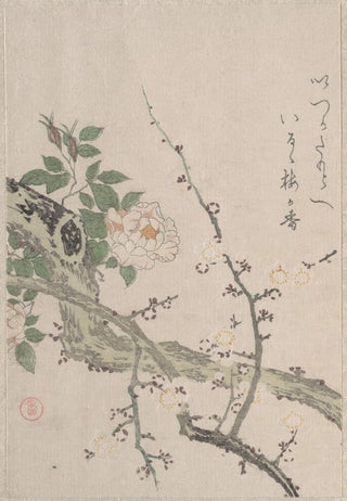 Kubo Shunman - Roses and Plum Blossoms.webp