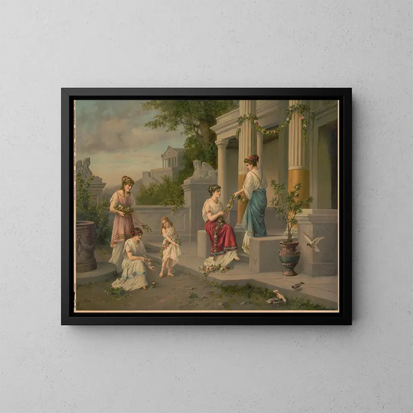 Pompeiaanse scène - Kunstanstalten AG — ingelijst kunstwerk aan de muur