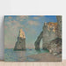 Reproductie van het schilderij L'Aiguille et la falaise d'Aval van Claude Monet