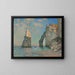 Reproductie van het schilderij L'Aiguille et la falaise d'Aval van Claude Monet