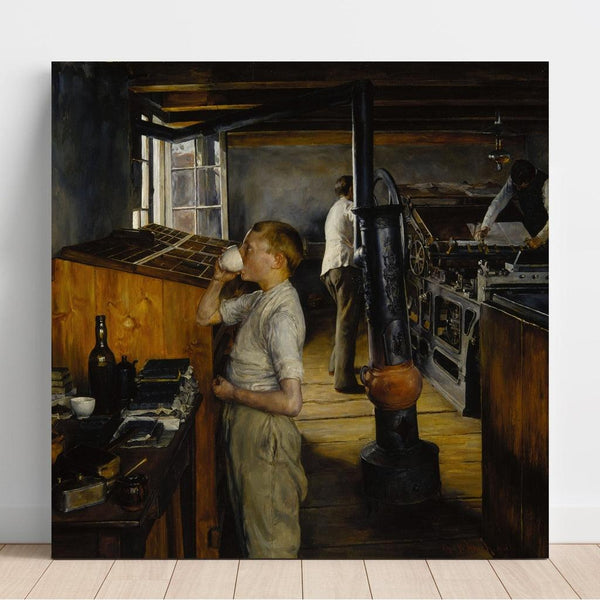 L'Imprimerie de Village, Haarlem, Pays-Bas de Charles Frederick Ulrich | Reproduction Tableau Décoration murale affiche copie