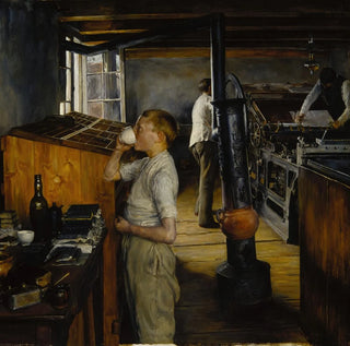 L'Imprimerie du village à Haarlem, aux Pays-Bas - Charles Frederick Ulrich
