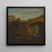 L interior of the Colosseum with figures resting under an arch - Jan Frans Van Bloemen — framed artwork on a wall