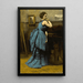 Reproductie van het schilderij La Dame en bleu van Jean-Baptiste-Camille Corot