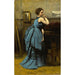 Reproductie van het schilderij La Dame en bleu van Jean-Baptiste-Camille Corot