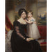Reproductie van het schilderij De hertogin van Kent met haar dochter, de toekomstige koningin Victoria door Henry Bone