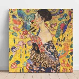 La Femme à l'éventail - Gustav Klimt | Reproduction Tableau Décoration murale affiche copie