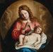 La Madone et l'Enfant - Giovanni Battista Salvi da Sassoferrato — gepresenteerd in een interieur