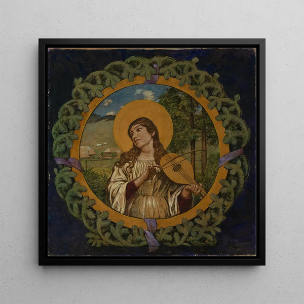 La Sainte Cécile dans une couronne de sapin - Hans Thoma