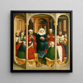 La descente du Saint-Esprit, Pentecôte, le panneau gauche de l'autel de Wurzach - Hans Multscher
