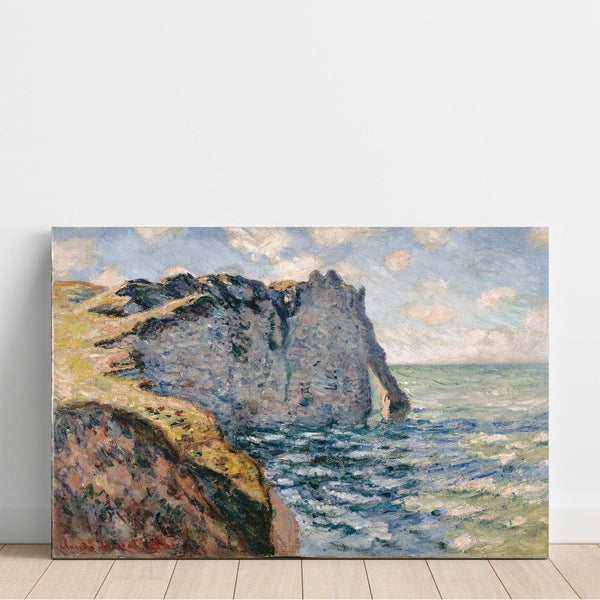 Reproductie van het schilderij La falaise d'Aval, Étretat - Claude Monet