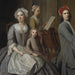 De familie van de kunstenaar die samen muziek maken - Balthasar Denner — gepresenteerd in een interieur