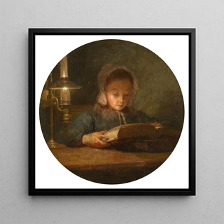 La fille de l'artiste lisant - Adolphe-Félix Cals