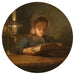 Het meisje van de kunstenaar lezend - Adolphe-Félix Cals — weergave van het kunstwerk