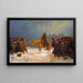 Napoleon’s Retreat from Russia by Adolph Northen, reproduction in a black frame