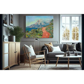 La route rouge près de Menton - Claude Monet | Reproduction Tableau Décoration murale affiche copie