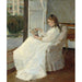 Reproductie van het schilderij De zus van de kunstenaar aan het raam - Berthe Morisot