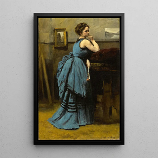 De Dame in het blauw van Jean-Baptiste-Camille Corot