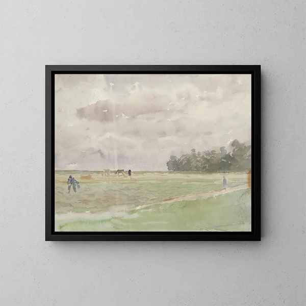 Champ sous les nuages - Ladislav Mednyánszky — ingelijst kunstwerk aan de muur