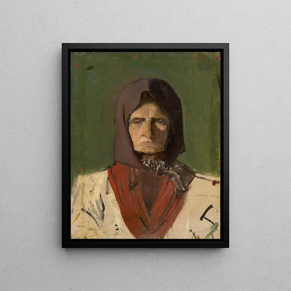 Ladislav Mednynszky - Head of a Villager in a Dark Scarf.webp