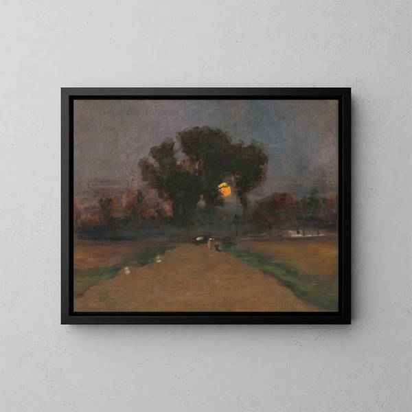 Landschap met zonsondergang - Ladislav Mednyánszky — ingelijst kunstwerk aan de muur