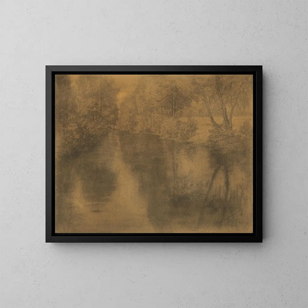 Aan de oever van de rivier - Ladislav Mednyánszky — ingelijst kunstwerk aan de muur