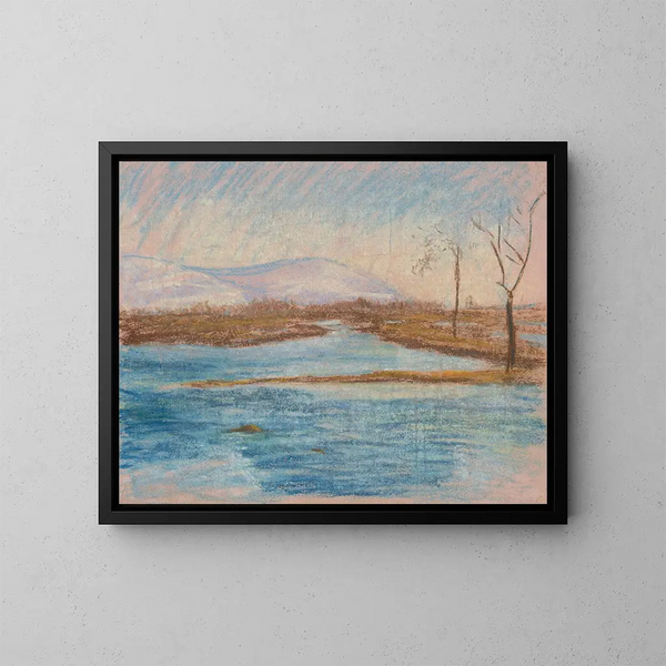 Winterlandschap - Ladislav Mednyánszky — ingelijst kunstwerk aan de muur