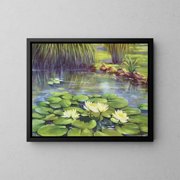 Nénuphar schilderij - Lafayette F. Cargill — ingelijst kunstwerk aan de muur
