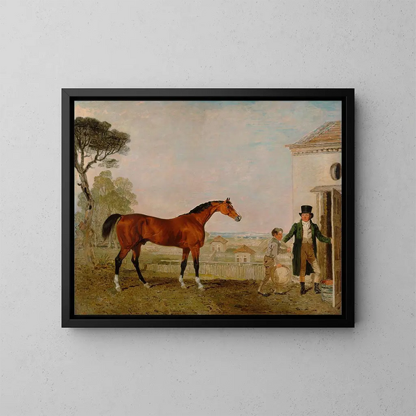 Sultan bij de paardenrenbaan van de markies d'Exeter, Burghley House - Lambert Marshall — ingelijst kunstwerk aan de muur