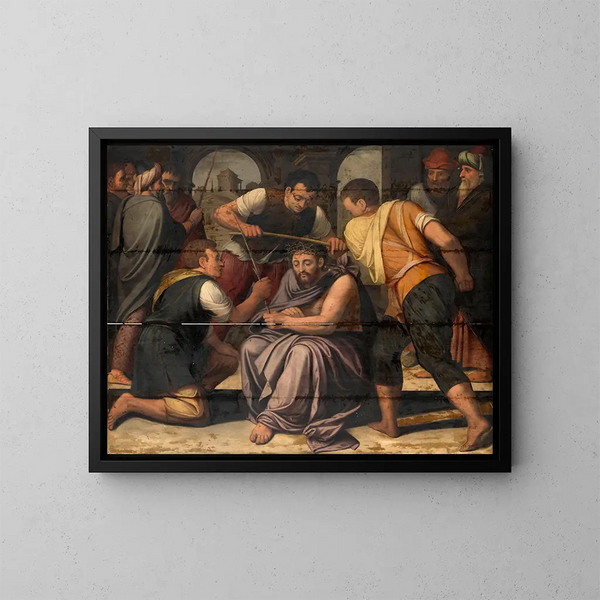 Kroning met doornen - Lambert van Noort — ingelijst kunstwerk aan de muur
