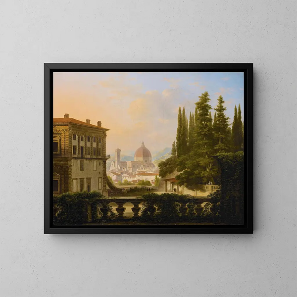 Florence vanaf de tuinen van Boboli - Lancelot-Théodore Turpin de Crissé — ingelijst kunstwerk aan de muur