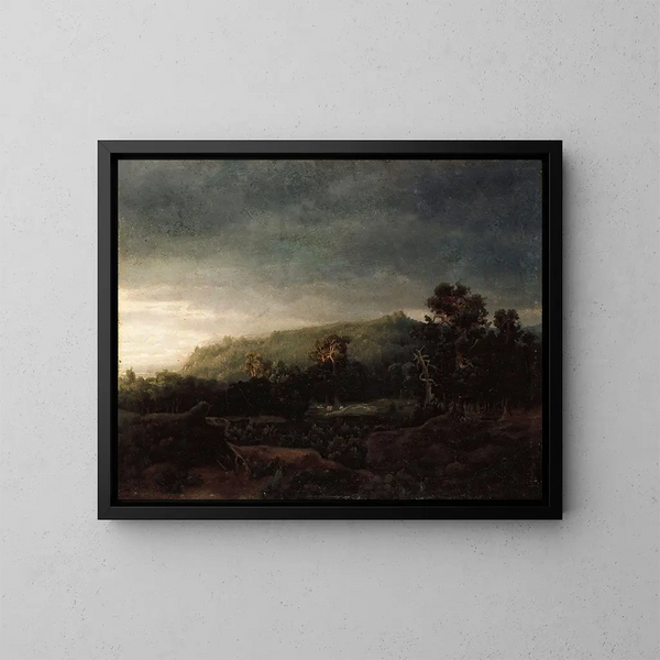 Een bos - Lars Hertervig — ingelijst kunstwerk aan de muur