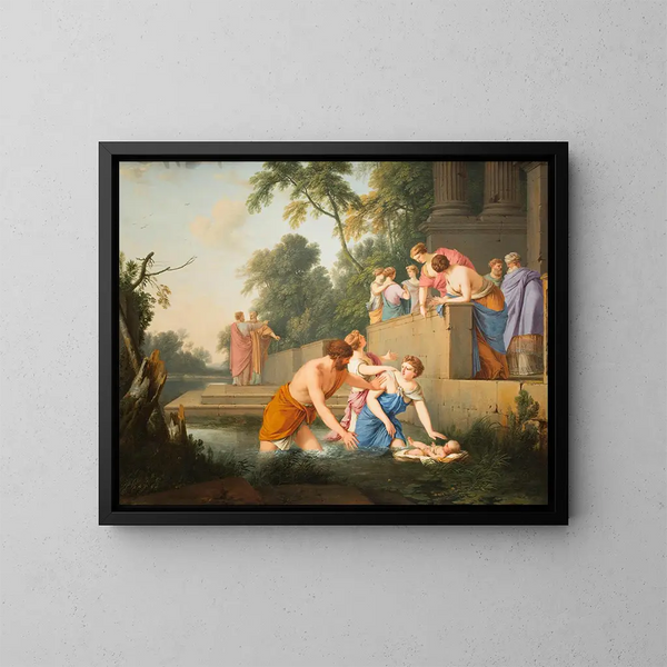 La découverte de Moïse - Laurent de La Hyre — ingelijst kunstwerk aan de muur