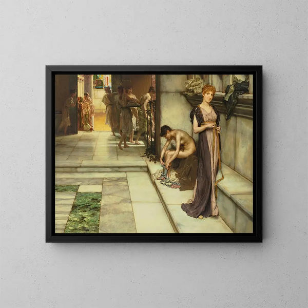Een apodytère - Lawrence Alma-Tadema — ingelijst kunstwerk aan de muur