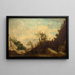 Landschap met een brug - Lazare Bruandet — ingelijst kunstwerk aan de muur