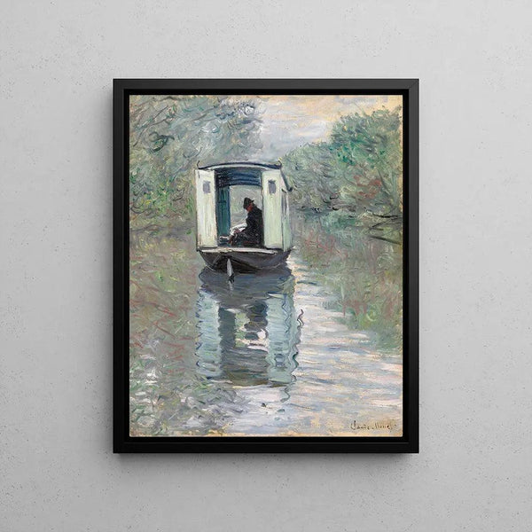 Reproductie van het schilderij Le Bateau-Atelier - Claude Monet