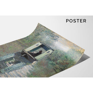 Le Bateau-Atelier - Claude Monet | Reproduction Tableau Décoration murale affiche copie